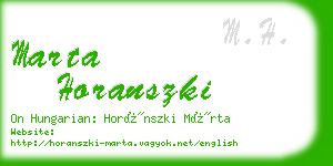 marta horanszki business card